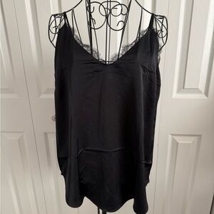 EXPRESS Classic Fit Black Cami with Lace Trim Top, NWT
